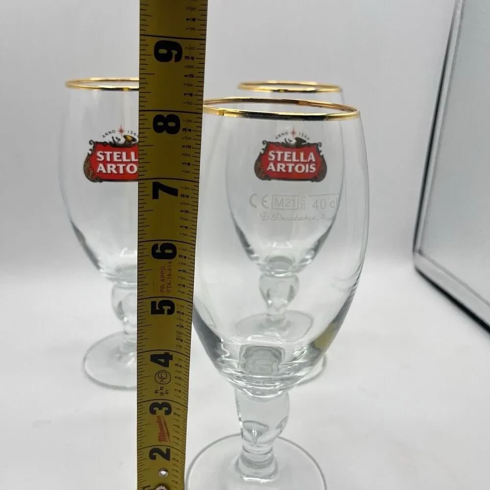 14 oz Stella Artois Belgium crystal mug beer glass 40 cl Lot of 3